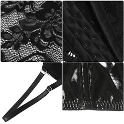 Sexy Punk Faux Leather Spaghetti Straps Bustier Clubwear Crop Top N23748