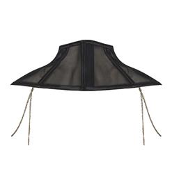 Victorian Gothic Lace Choker Necklace - Black Mesh Collar with Hanging Chains for Halloween Cosplay N23789