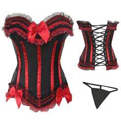 Elegant Black and Red Corset N2565