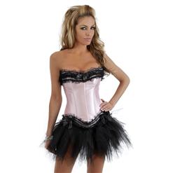 Sexy Corsets, Sexy Corset Lingerie, Burlesque Ruffled Corset & Pettiskirt, #N2858