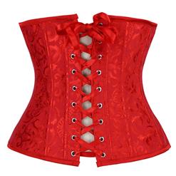 Red Floral Brocade Corset N2876