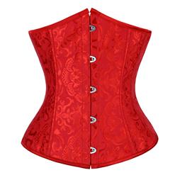 Red Floral Brocade Corset N2876