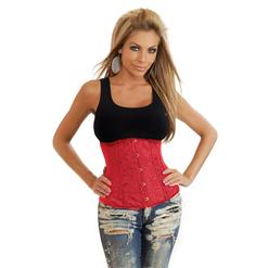 Red Floral Brocade Corset N2876