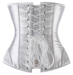 Metal Boned Corset White N2945