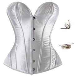 Metal Boned Corset White N2945