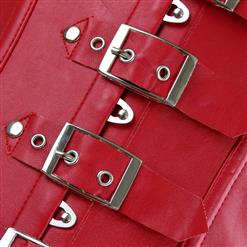 Faux Leather Buckles Underbust Corset N2980