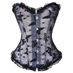 Strapless corset, Lace corset, Black Lace corset, #N2986