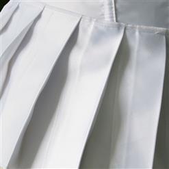 Sexy White Strapless Pleated Skirted Burlesque Overbust Corset N4240