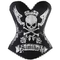 Magic Printed Rhinestone Corset, Lord Skull Printed Corset, Printed Corset, #N4241