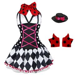 Women's Halter Neckline Harlequin Honey Halloween Club Dress N4250