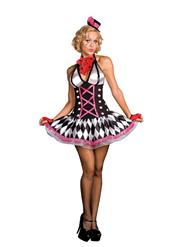 Women's Halter Neckline Harlequin Honey Halloween Club Dress N4250