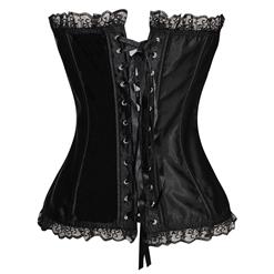 Sexy Fashion Black Lace Zipper Closure Lace-up Corset N4298