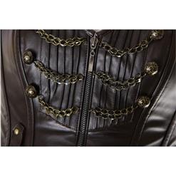 Maroon Chains Steam punk Corset N4394