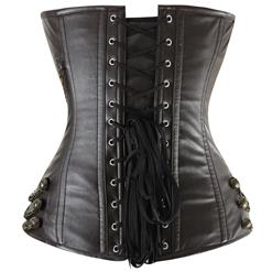 Maroon Chains Steam punk Corset N4394