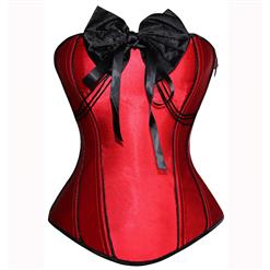 Red Corset with Big Black Bow Corset N4397