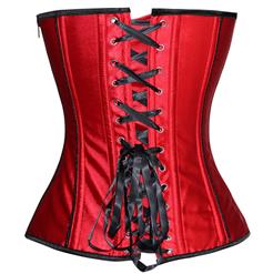 Red Corset with Big Black Bow Corset N4397