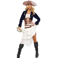 Women's Deluxe Colonial Pirate Cosplay Halloween Adult Costume N4534