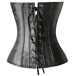 Black Leather Corset N4543