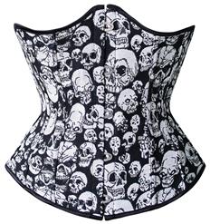 Black Skull Underbust Corset, Skull Underbust Corset, Sexy Skull Underbust Corset, #N4559