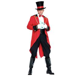 Red Ringmaster Swallow-tailed Adult Costume with Top Hat  N4573