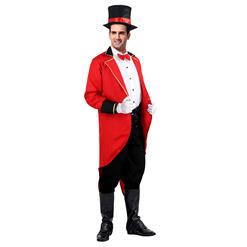 Red Ringmaster Swallow-tailed Adult Costume with Top Hat  N4573