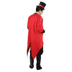 Red Ringmaster Swallow-tailed Adult Costume with Top Hat  N4573