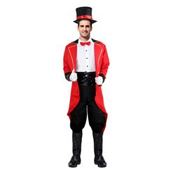 Red Ringmaster Swallow-tailed Adult Costume with Top Hat  N4573