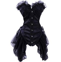 Burlesque Black Bustier, Corset style dress, Black Bustier Dress, #N4653