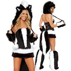Sexy Skunk Costume, Sexy Skunk Halloween Costume, Adult Skunk Costume, Skunk Flower Costume, #N4660