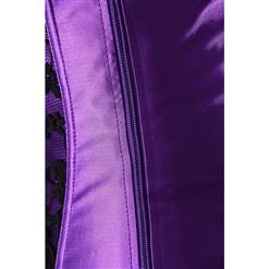 Women's Purple Halter Lace Splicing Body Shaper Overbust Corset N4725