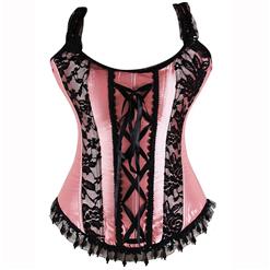 Pink Halter Corset, Halter Corset, Halter Lace Corset, #N4726