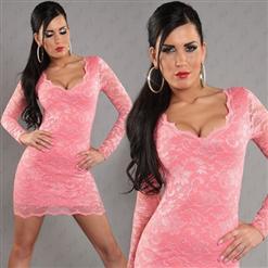 Sleeves Lace Dress N4744