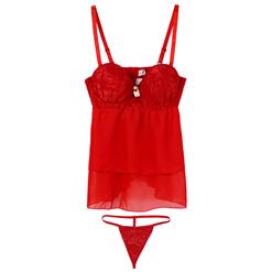 Red Layered Babydoll and G-String N4745