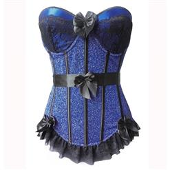 Blue Glitter Underwire Corset N4872