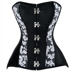 Cross Buckle Front Corset, Black Corset, Steampunk Corset, #N4909