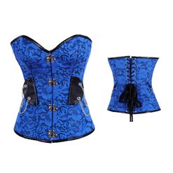 Steel Boned Velvet Streampunk Corset, Steel Boned Velvet & Brocade Corset, Steampunk Corset, #N5070