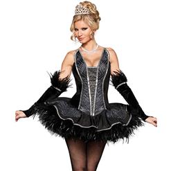 Deluxe Seductive Swan Costume, Feather Swan Costume, Black Swan Halloween Costume, #N5103