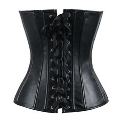 Vegan Leather buckle Sides Corset N5109
