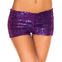 Purple Sequin Short, Purple Sequin Booty Shorts, Sequin Go Go Shorts, #N5136