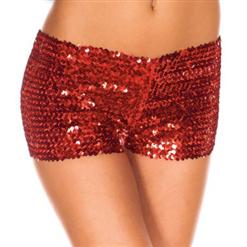 Red Sequin Short, Sequin Booty Shorts, Sequin Go Go Shorts, #N5138