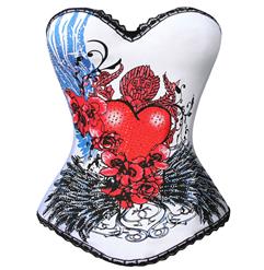 Magic Printed Rhinestone Corset, Magic Printed Corset, Magic Printed Burlesque Corset, #N5176