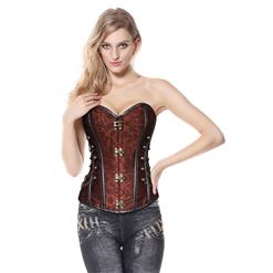 Brown Steel Boned Steampunk Corset N5177