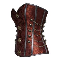 Brown Steel Boned Steampunk Corset N5177