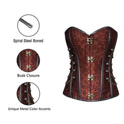 Brown Steel Boned Steampunk Corset N5177