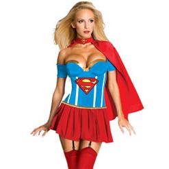 Supergirl Corset Costume, Super Girl Costume, Sexy Adult Superhero Costumes, #N5240