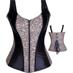 Lace and Satin Halter Corset N5247