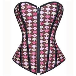 Plaid Print Reversible Corset, Plaid Print Corset, Reversible Plaid Print Corset, #N5382