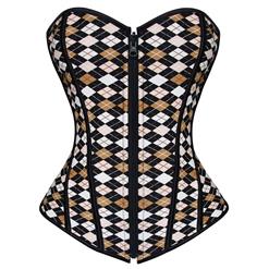 Plaid Print Reversible Corset N5383