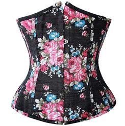 Floral Fantasy Underbust Corset, Floral Corset, Floral Underbust Corset, #N5511