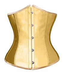 sexy yellow underbust corset, yellow satin underbust corset, underbust corset bustier, #N5514